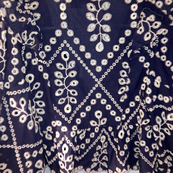 NWT Francesca’s Blue Tanya Eyelet Ruffle Blouse - Picture 10 of 10